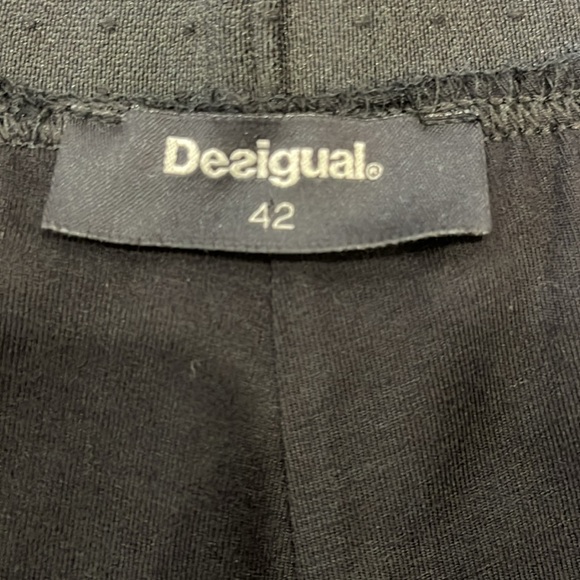 EUC Desigual pull on black floral print elastic waist micro pleat lined skirt - Picture 9 of 11